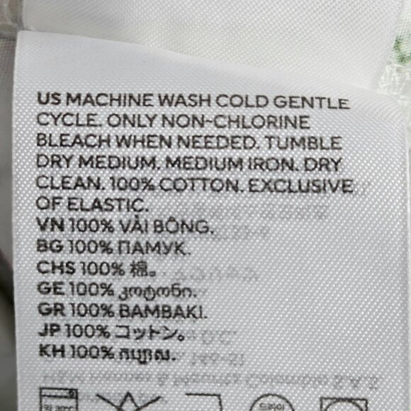 H&M White w/Multi Floral Print Removable Spaghetti Strap Smocked Top Dress Large - Picture 9 of 9